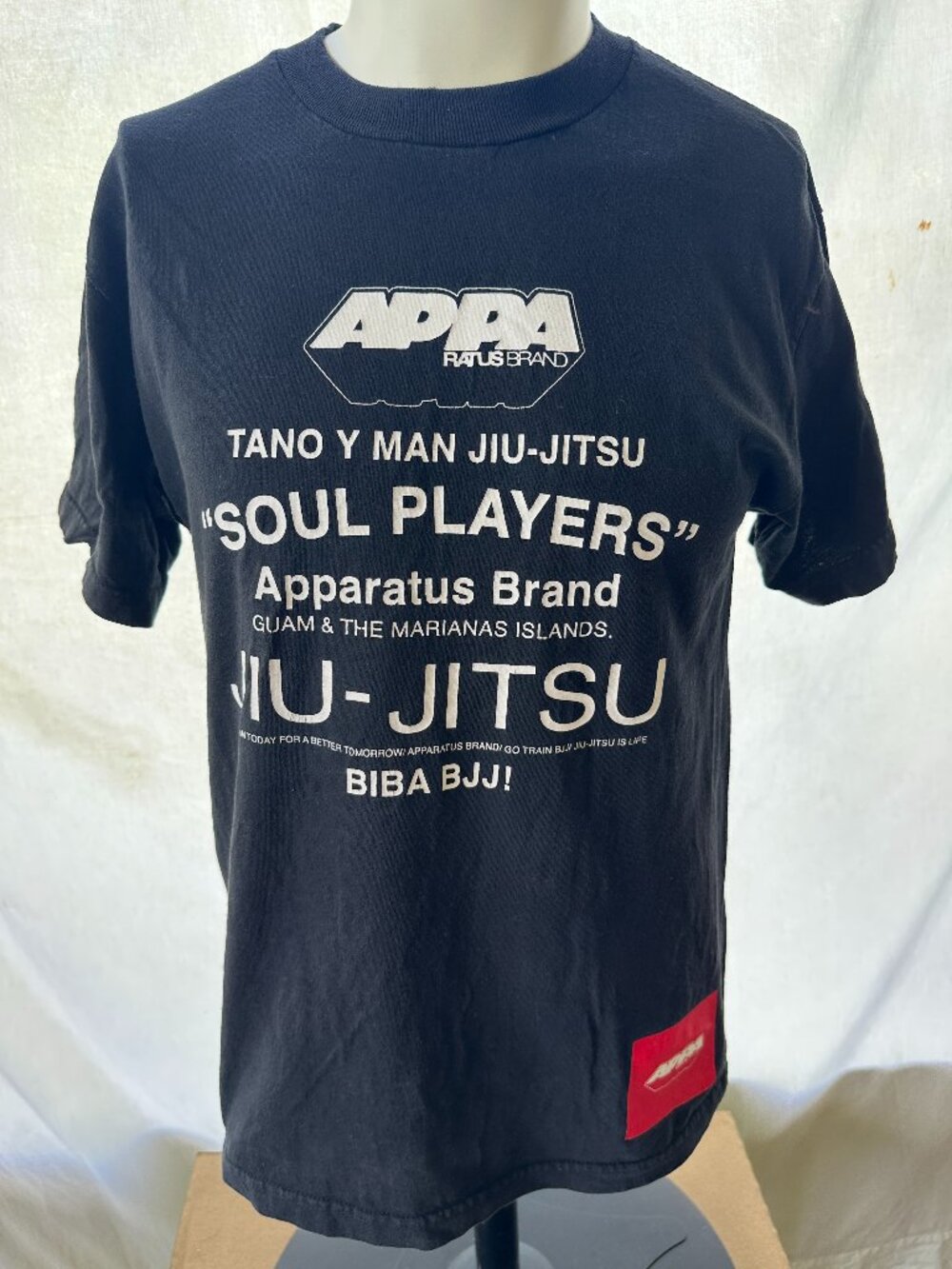 Guam Apparatus Jiu Jitsu BJJ Men's Black Shirt Size Medium